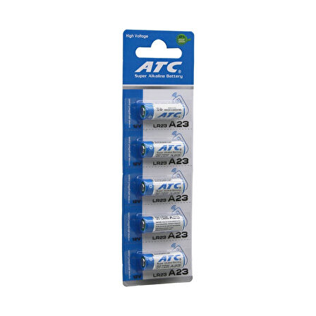 ATC SUPER ALKALİNE BATTERY A23 - 23A LR23 ARAÇ - OTO KUMANDA PİLİ 12V 5Lİ KART 