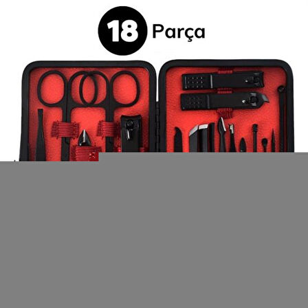 18 Parça Çanta Tipi Manikür Pedikür Tırnak Bakım Seti 