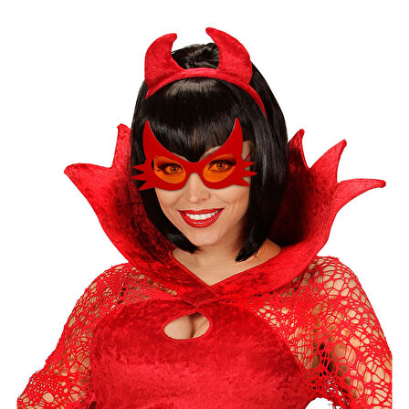 Kırmızı Renk Bıyık Tasarımlı Kedi Gözlüğü 19x11 cm 