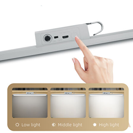 KUMANDALI - ZAMAN - IŞIK GÜCÜ AYARLI METAL ASKILI - USB ŞARJLI LAMBA FENER 20SMD LED 