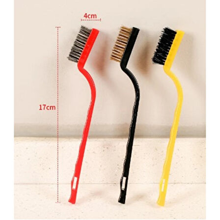 3 Parça Tel Fırça Detaylı Temizlik Seti 