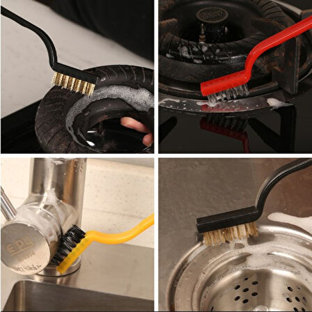 3 Parça Tel Fırça Detaylı Temizlik Seti 