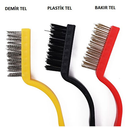 3 Parça Tel Fırça Detaylı Temizlik Seti 