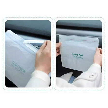 Pratik Su Geçirmez Oto Araba Çöp Poşeti Yapışkanlı 20 Adet 