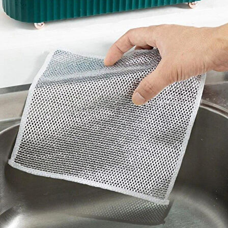 5 Adet Çok Fonksiyonlu Çizmeyen Tel Bulaşık Bezi Bulaşık Havlusu Bulaşık Temizlik Ovma Bezi 