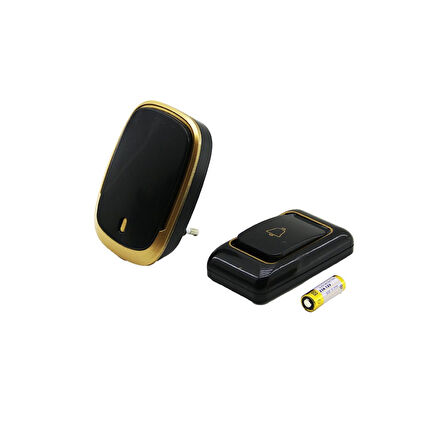 Wireless Kablosuz Kapı Zili  Pilli   100mt Menzil  Siyah Renk 