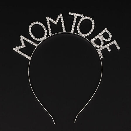 Kristal Taşlı Gümüş Renk Mom To Be Tacı Anne Tacı 