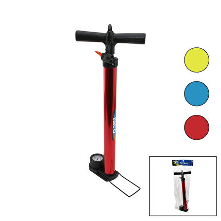 SAATLİ İRAN EL POMPASI METAL GÖVDE PLASTİK KOL - ALTLIK 55 CM TOP - BİSİKLET - MOTOR 