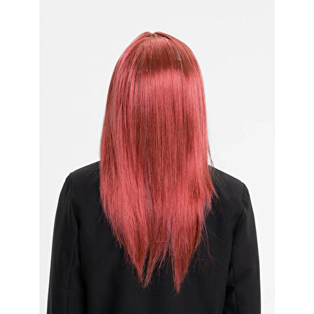 Kızıl Renk Düz Kesim Uzun Parti Peruğu Takma Saç 