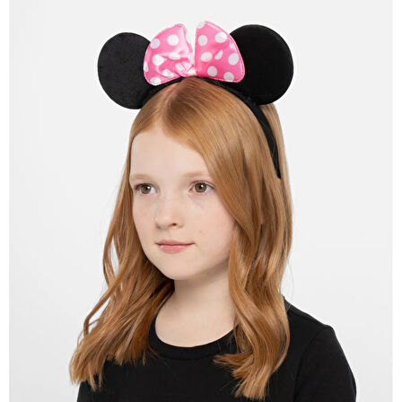 Pembe Fiyonklu Minnie Mouse Tacı Mini Kulak 
