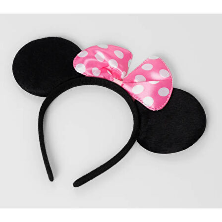 Pembe Fiyonklu Minnie Mouse Tacı Mini Kulak 