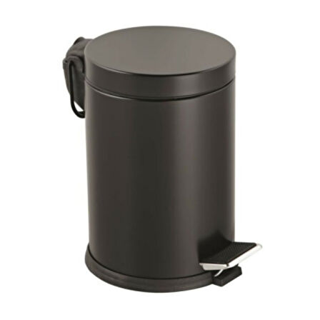 3LT SİYAH PEDALLI METAL ÇÖP KOVASI 