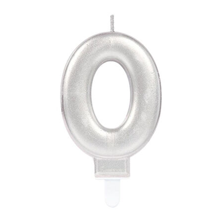 0 Rakam Mum Gümüş Renk 