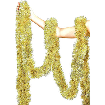 Parti İçin Mega Kalın Sim Süs 2 Metre Uzunluk 10 cm Genişlik Altın İthal 