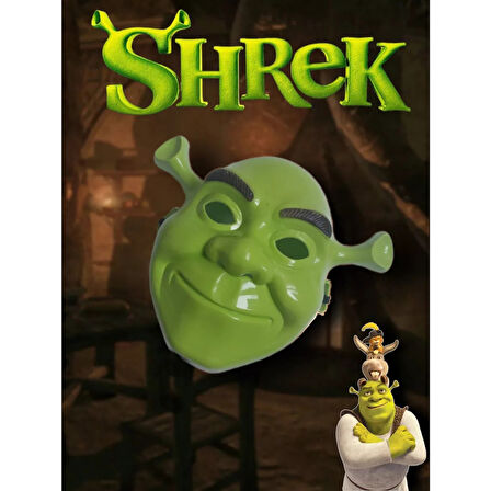 Yeşil Shrek Maskesi 21x25 cm 