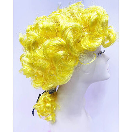 Marquis Baroque Peruk Barok Dönem Yargıç Peruğu Sarı Renk 