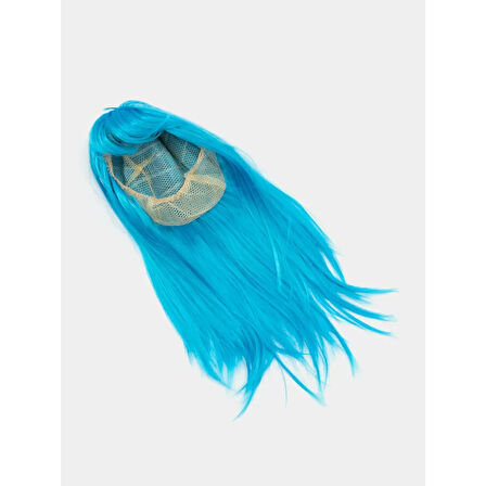 Açık Mavi Renk Uzun Düz Parti Peruğu 