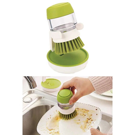 Standlı Depolu - Deterjan Hazneli Bulaşık - Lavabo Fırçası 