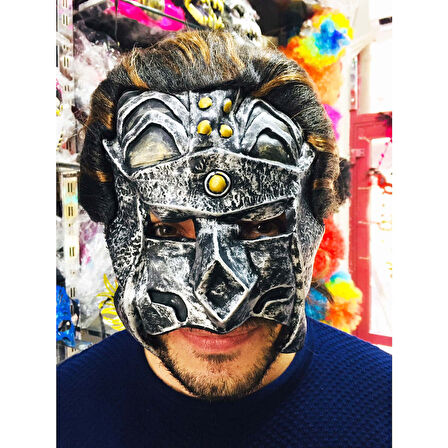 Lateks Savaşçı Maskesi Terminatör Maskesi Saçlı 