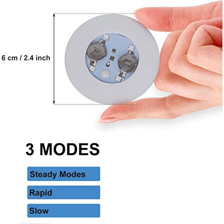 Işıklı Yapışkanlı Bardak Altı Aparatı Ledli 3 Fonksiyonlu 6 cm Çap 