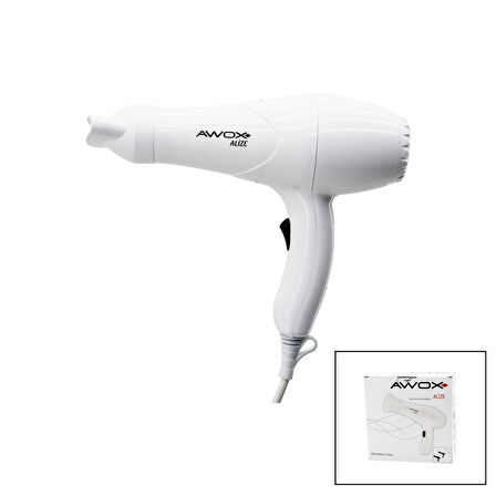 AWOX ALİZE  BEYAZ  SAÇ KURUTMA - FÖN MAKİNESİ  + DAR ŞEKİLLENDİRİCİ BAŞLIK   2 KADEME ISI AYARI   1200W 