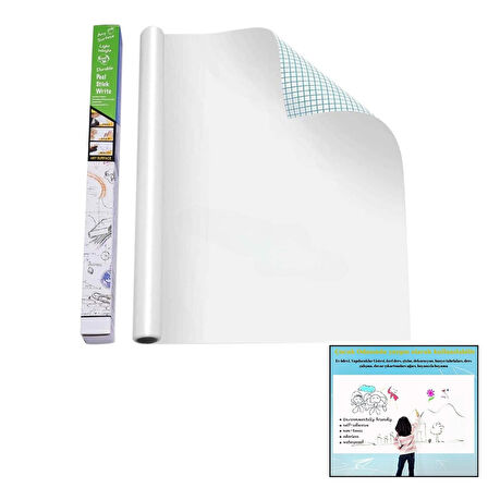 Yapışkanlı Beyaz Tahta Pvc Folyo Sticker - Kalem 60x200cm 