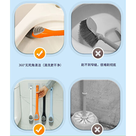 Ördek Tasarımlı Silikon Tuvalet Ve İnce Detay Fırçası 