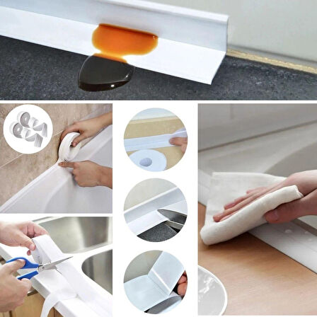 Su Sızdırmaz Banyo Mutfak Lavabo Küvet İzolasyon Şerit Bant,lavabo Kenar Bandı 3.2 Mt X 38 Mm 