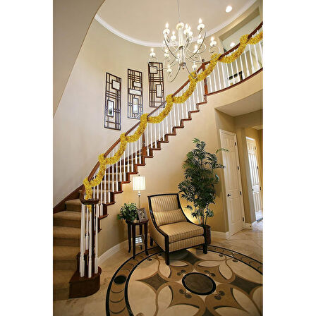 Parti İçin Sim Süs 2 Metre Uzunluk 8 Cm Genişlik Altın Renk İthal 