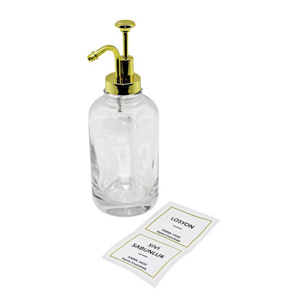 Yuvarlak Şeffaf Cam Sıvı Sabunluk 500ml 