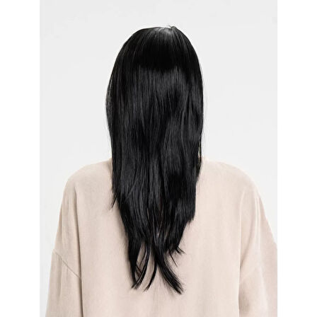 Siyah Renk Uzun Parti Peruğu 