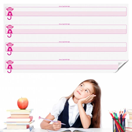 Kılavuz Çizgili Akıllı Kağıt Yazı Tahtası Duvarda İz Bırakmaz Statik Yeni Müfredata Uygun 100x56cm 