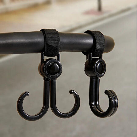 2 Adet Bebek Arabası, Motor, Bisiklet Eşya Taşıma Aparatı Plastik Kanca  