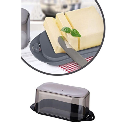 Kilitli Plastik Kapaklı Kahvaltılık Tereyağlık Peynirlik Erzak Saklama Kabı Ap-9428 