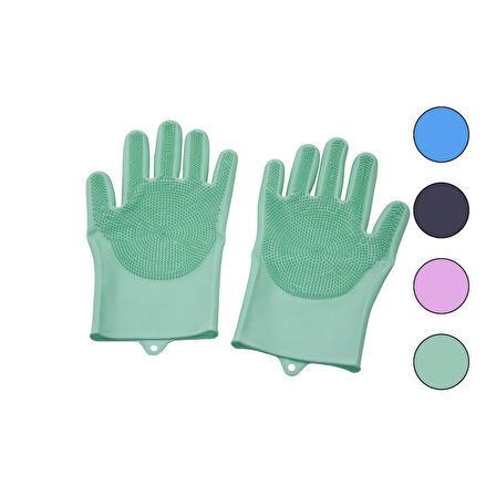 2PCS   RENKLİ SİLİKON   TIRTIRLI  BULAŞIK ELDİVENİ 