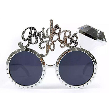 Gümüş Renk Bride To Be Yazılı Gelin Gözlüğü 15x10 Cm 