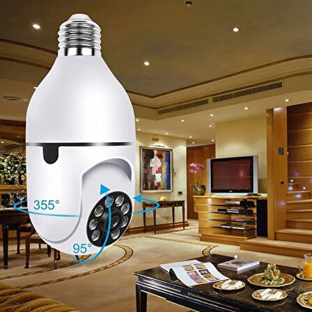 WiFi 360 Panoramik Ampul Kamera Gece Görüş Ses Akıllı Hareket Algılayıcı 