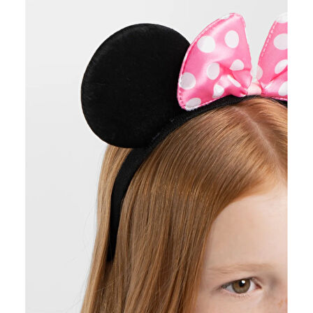 Pembe Fiyonklu Minnie Mouse Tacı Mini Kulak 
