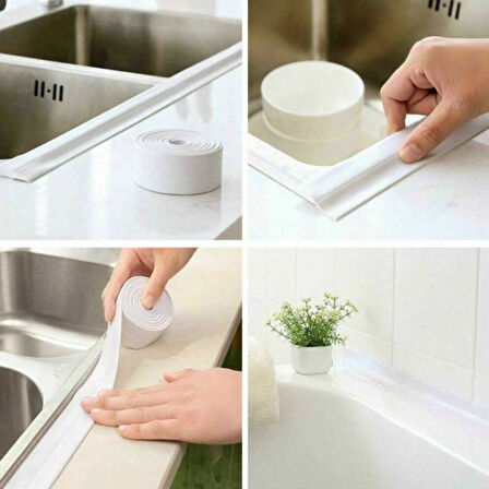 BEYAZ Su Sızdırmaz Lavabo Kenar Bandı (3.2m) 