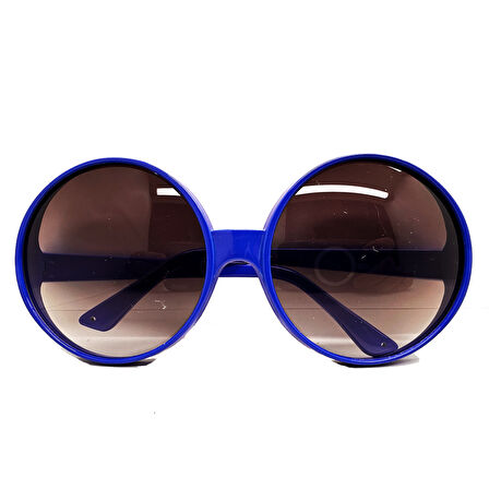 Yuvarlak Yeşilçam 80 li 90 lı Yıllar Parti Gözlüğü Retro Mavi Renk 