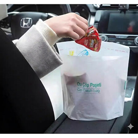 Pratik Su Geçirmez Oto Araba Çöp Poşeti Yapışkanlı 20 Adet 