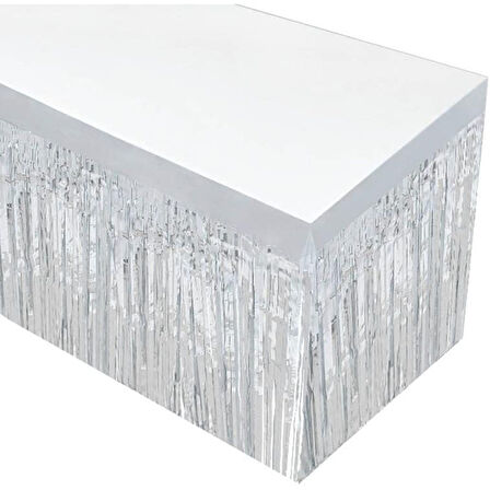 Gümüş Metalize Masa Eteği 275x75 Cm – Kendinden Yapışkanlı 