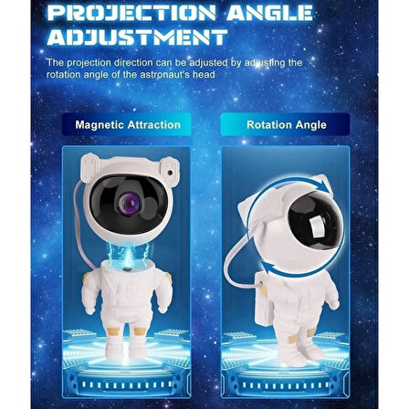 Astronot, Galaksi, Projektör, Uzaktan Kumandalı, Gece Lambası Bwr-47 