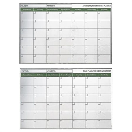 Manyetik Yapışkanlı Bir Aylık Program Planlayıcı Takvim 85x56 cm 