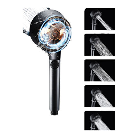 Duş Başlığı Pervaneli Serinletici Tasarım 5 Modlu 