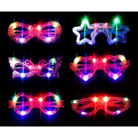 Led Işıklı Karışık 6 Model Yanar Söner Parti Gözlüğü 6 Adet 