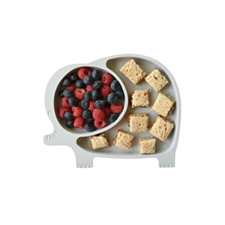 Bebek Ve Çocuk İçin Sevimli Fil Model Desenli Yemek Bebek Mama Kabı Bölmeli Tabak 