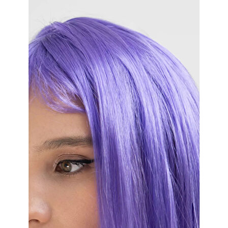 Mor Renk Uzun Düz Parti Peruğu 