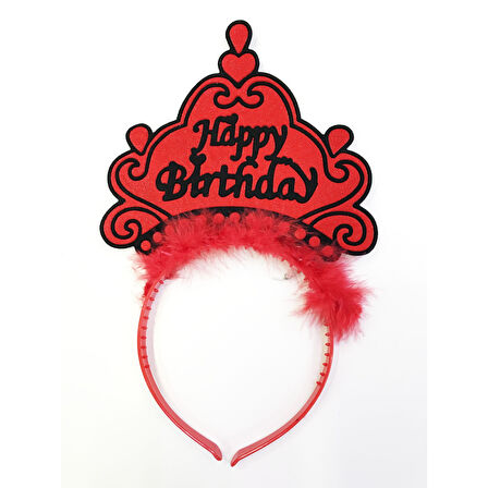 Happy Birthday Yazılı Neon Renk Taç 12 Adet 