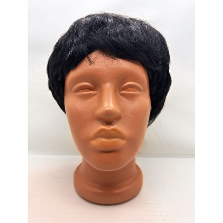 Siyah Renk Kısa Kesim İçi Astarlı Erkek Peruğu 